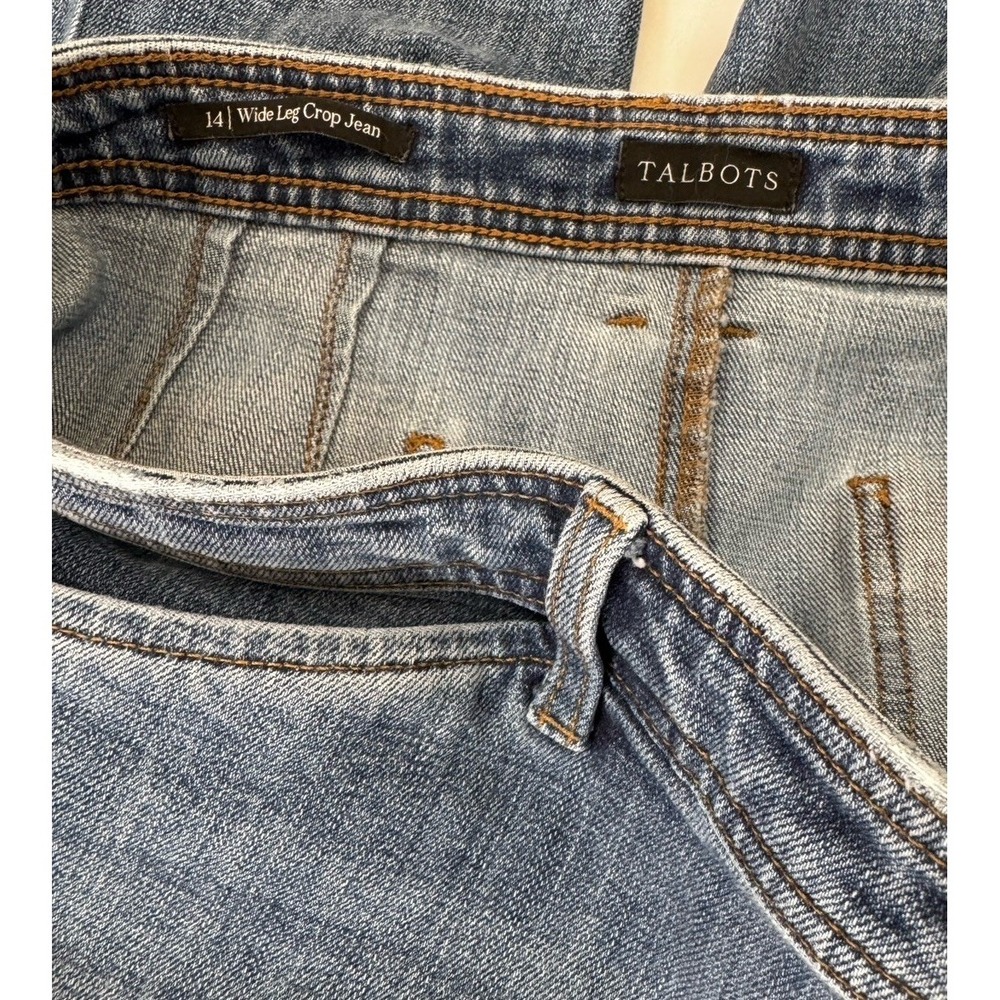 Talbot's Jeans Size 14 Wide Leg High Waist Crop Length - Picture 3 of 5